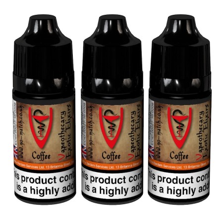 3 Pack of coffee flavoured eliquid. Made in UK